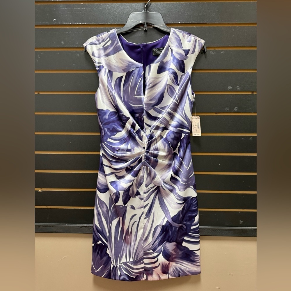 NWT Collection by Dressbarn Purple Floral Sleeveless Dress Size 6